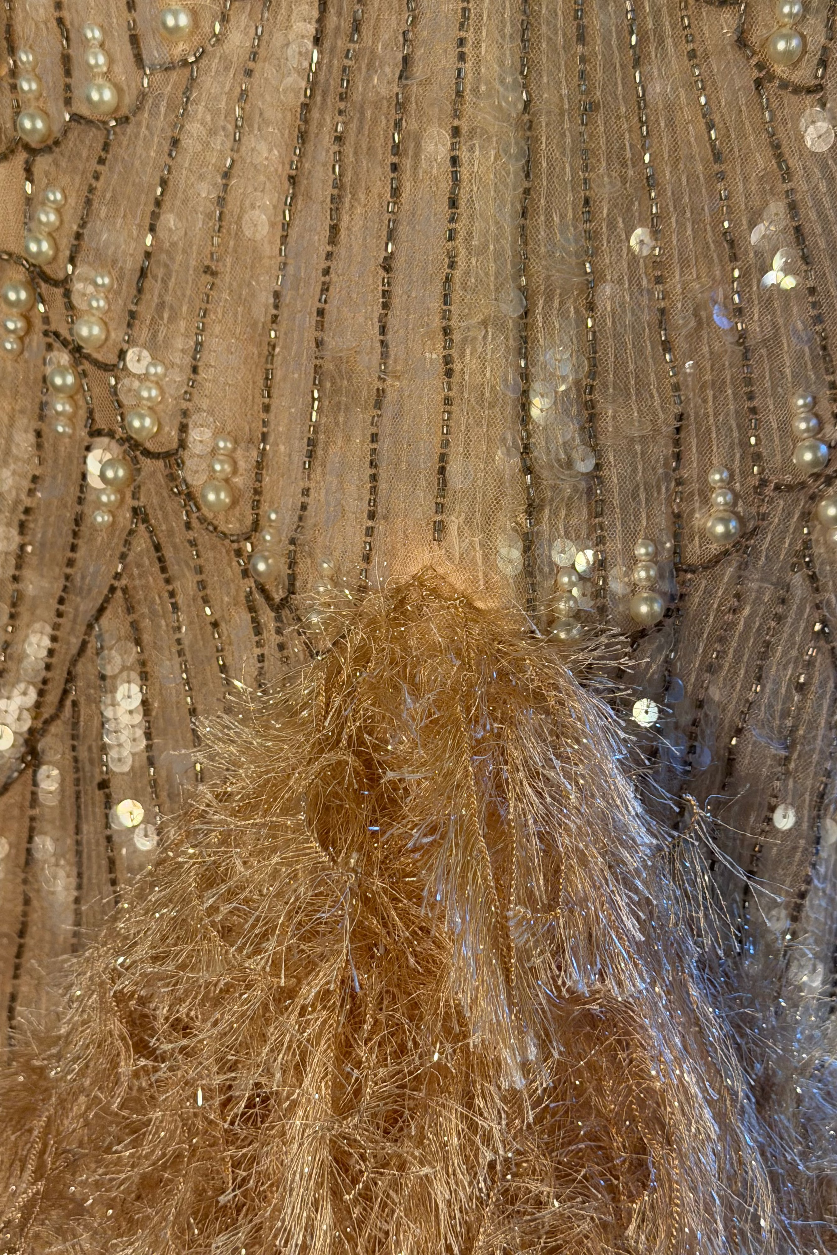 ASOS Luxe - Pearl Embellished Feather Dress